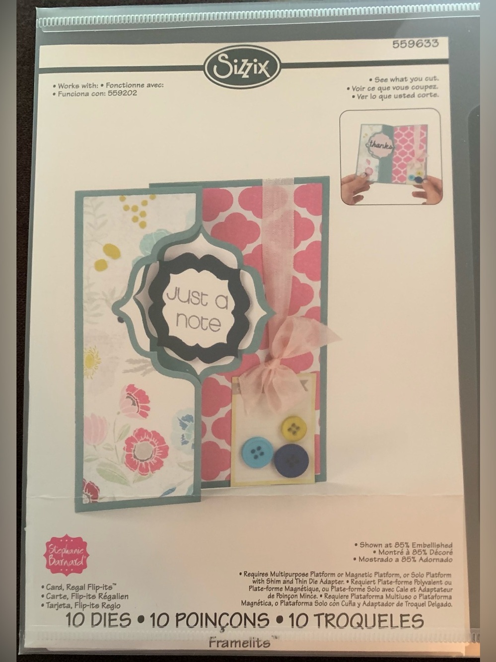Sizzix Just a Note Framelits Card Die Set. Magnetic sheet included